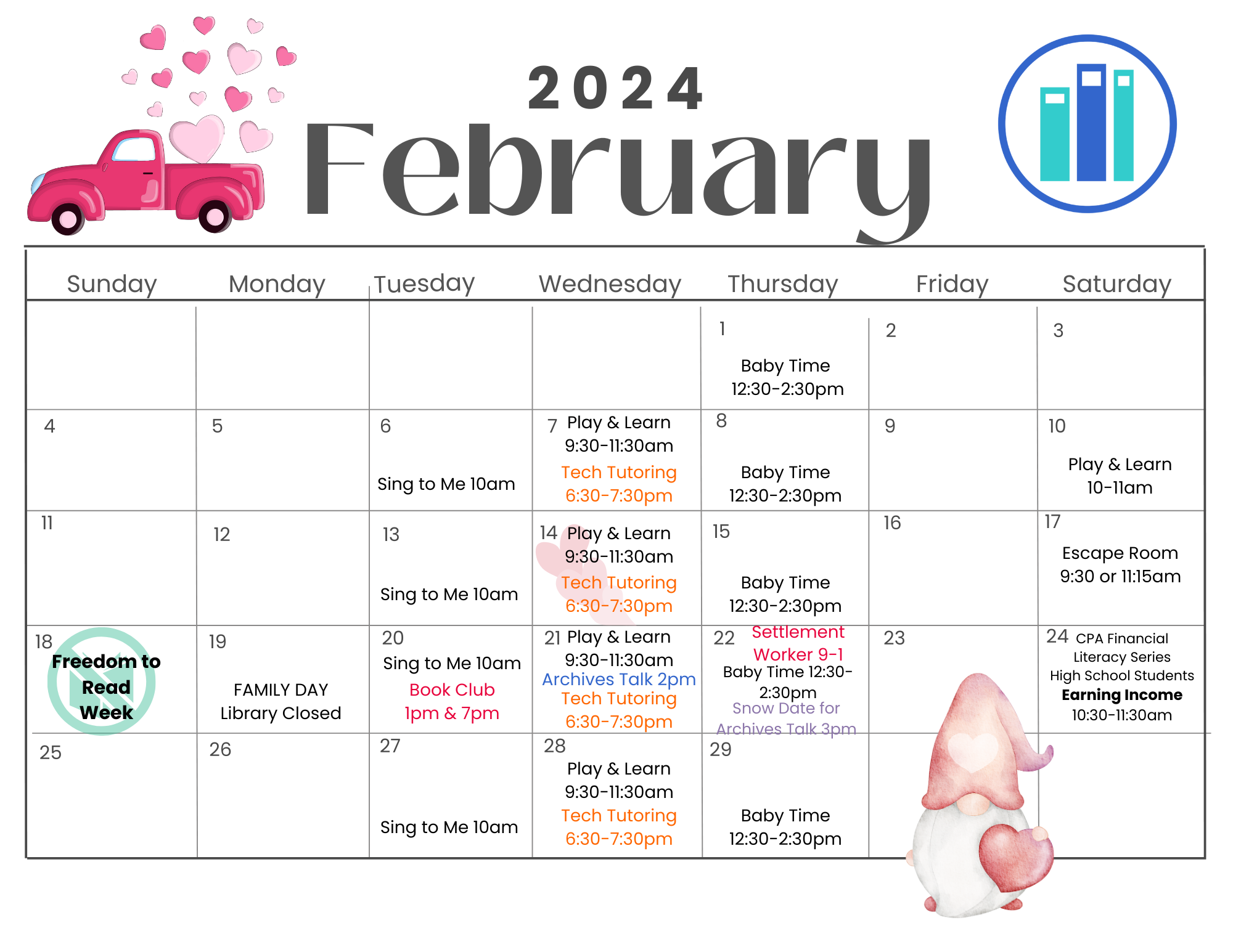 February program calendar